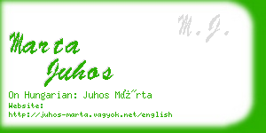 marta juhos business card